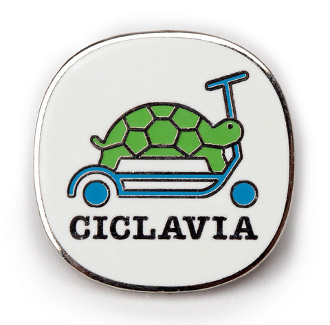 CicLAvia Turtle on a Scooter Enamel Pin