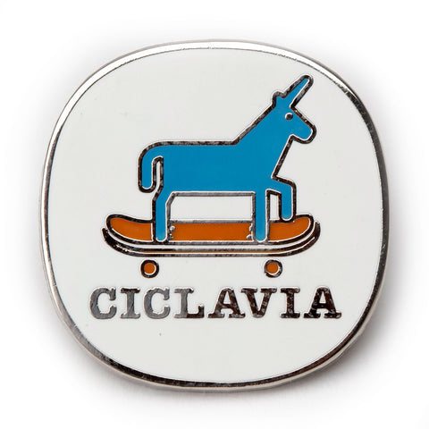 CicLAvia Unicorn on Skateboard Enamel Pin